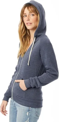 Vista 2 de Alternative Sudadera con capucha para mujer, diseño de forro polar ecológico con capucha Adrian