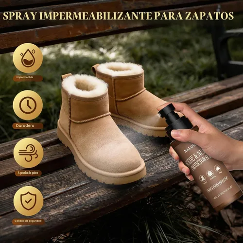 Vista 2 de Spray protector de ante y nobuk (5.07 onzas), protector de zapatos en aerosol, protección impermeable contra la lluvia y las manchas, spray