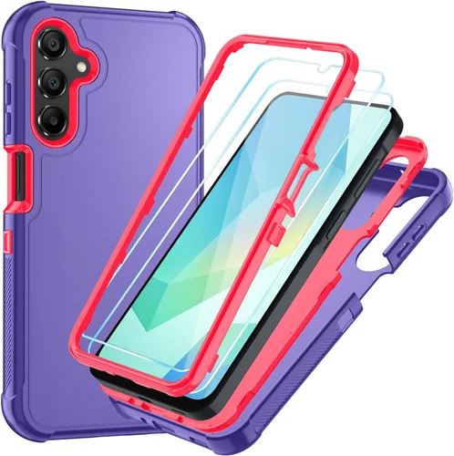 Vista 14 de Funda para Samsung Galaxy A16 5G: Cubierta de Teléfono a Prueba de Golpes de 3 Capas con Protector de Pantalla HD, Protección Híbrida Protectiva
