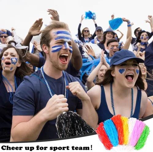 Vista 4 de Lovecheer 24 pompones de plástico de animadora con asa para animadoras deportivas y bailar