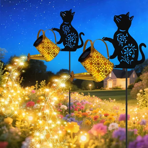 Vista 9 de Luces solares para regadera, linterna colgante de conejo, luces solares al aire libre, regalos para amantes de los conejos para mamá, mujeres