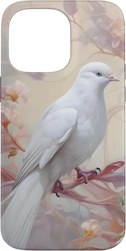 Vista 21 de Funda para iPhone 12 Pro Max Dove of Peace White Dove Pink Floral