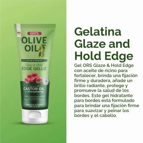 Vista 4 de ORS Style & Sculpt Edge Gellie con aceite de ricino para fortalecer 3.5 onzas