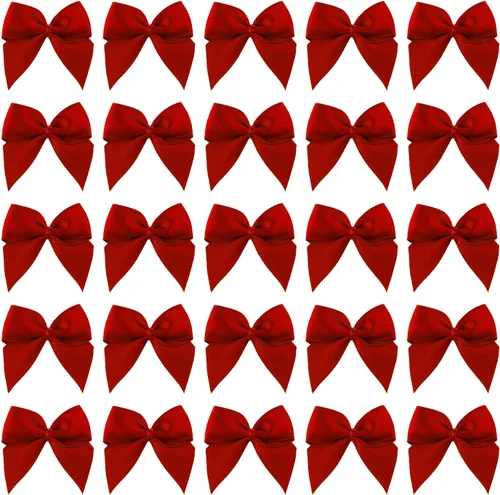 Vista 5 de 7Rainbows, 50 lazos de mini cinta de satén negro con flores y apliques para manualidades DIY, para costura, álbumes de recortes, boda y regalo