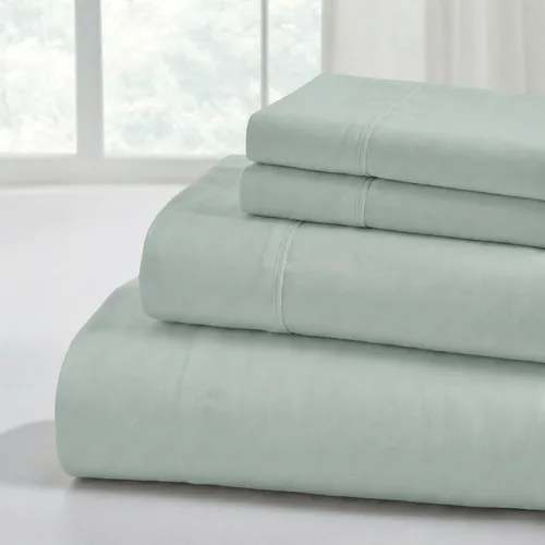 Vista 23 de Modern Threads - Sábanas lisas de microfibra suave, sábanas de microfibra de lujo, incluye sábana encimera, sábana bajera con bolsillos profundos