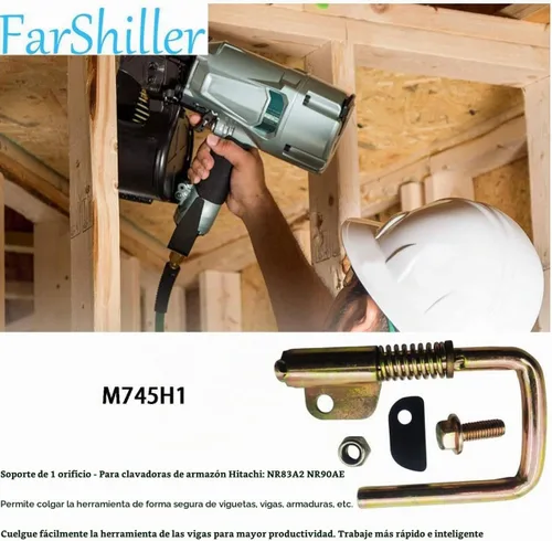 Vista 5 de M745h1 para Hitachi NR83A2 NR90AE Gancho de rafter con resorte/Percha retráctil para pistola de uñas (paquete de 2)
