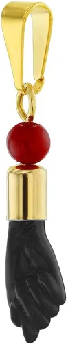 Vista 2 de In Season Jewelry Colgante de amuleto de azabache simulado de buena suerte para niñas, adolescentes y mujeres, significativa protección de mano