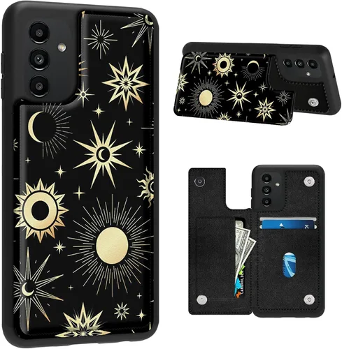 Vista 24 de BVDIKMI Funda para Samsung Galaxy A13 5G con ranura para tarjetero, funda de piel sintética, doble cierre magnético y cubierta duradera a prueba