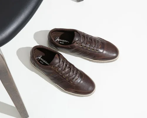 Vista 4 de Jousen Zapatos deportivos de cuero para hombre, estilo retro, para negocios, casuales, para hombres