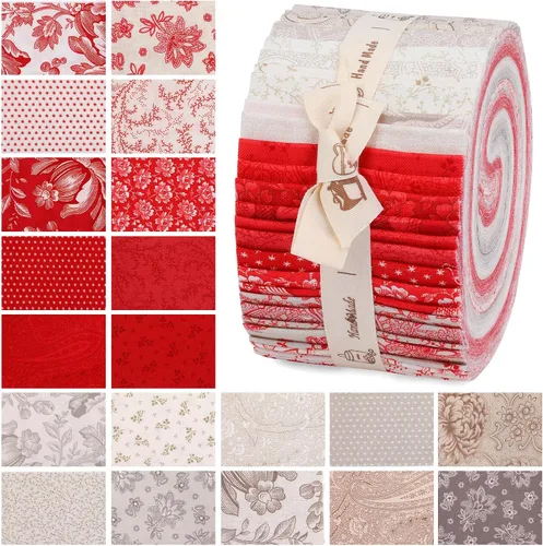 Vista 9 de Jelly Rolls de 40 piezas, tiras de tela para acolchar, tela para patchwork, tela de algodón acolchado, patchwork para manualidades