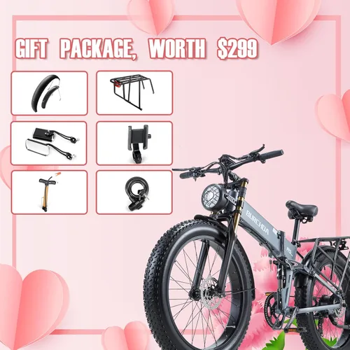 Vista 8 de Electric Bike for Adults 1500W Peak 30 MPH E-Bike 70-140 Mile, 48V 20/40 Ah Removable Battery, 26" Fat Tire Electric Dirt Bike, Full Suspension