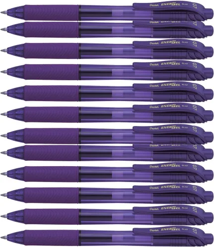 Vista 12 de Pentel EnerGel-X - Lapicera de gel líquido retráctil, punta de 0,7 mm de metal, trazo medio, 3 unidades, Azul