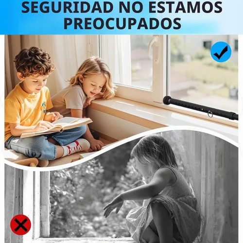 Vista 4 de PBHEPJ Paquete de 1 barra de seguridad para puerta corredera, barra de seguridad ajustable de 18.5 a 51 pulgadas para puerta de patio con puntas