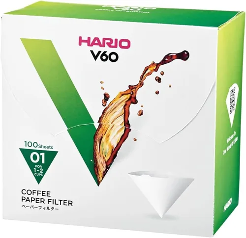 Vista 25 de Hario V60 - Filtro de café de papel, tamaño 01, blanco, caja de 40 unidades (paquete de 3)