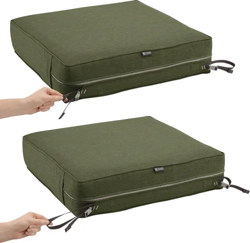 Vista 7 de Classic Accessories Montlake FadeSafe - Juego de cojines resistentes al agua para patio, 23 x 23 x 5 pulgadas (asiento), 21 x 20 x 4 pulgadas
