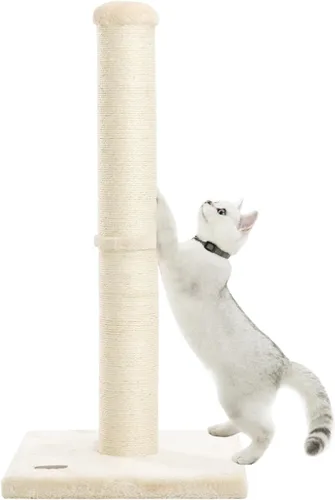 Vista 8 de Karolpar Poste rascador para gatos de 34 pulgadas con cuerda de sisal natural, 4.3 pulgadas de diámetro grande, árbol rascador para gatos de Beige