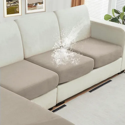 Vista 48 de NAISI Fundas de cojín impermeables de tela de terciopelo grueso lavable, 1 pieza, fundas individuales para sofá modular con parte inferior elástica
