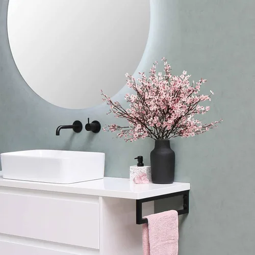 Vista 6 de Uieke - Ramo de 15 flores artificiales de Gypsophila tipo Baby Breath, flores de seda falsas de tacto real para hotel, hogar, oficina, cocina, baño