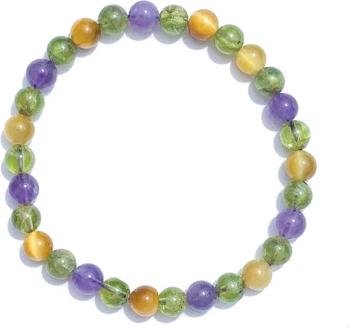 Vista 13 de Pulsera con cuentas de gemas naturales, ojo de tigre, hematita, ágata negra, granito, sándalo, piedra de lava, joyería elástica hecha a mano