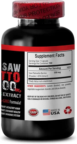 Vista 4 de Saw Palmetto - Extracto de Saw Palmetto 500MG - Saw Palmetto para mujeres pérdida de cabello - Suplementos herbales de palma enana americana