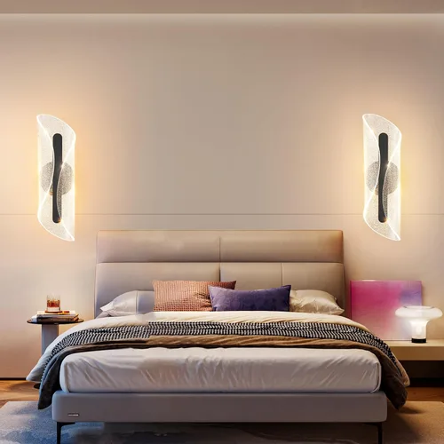 Vista 2 de Aplique de pared negro moderno lámpara de pared regulable LED lámpara de pared para sala de estar, pasillo, baño, dormitorio, 16.5 pulgadas