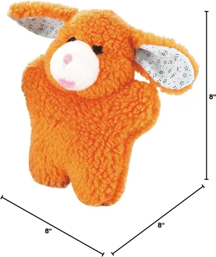 Vista 4 de Zanies Cuddly Berber - Juguetes de conejo para bebé, color naranja, 8 pulgadas
