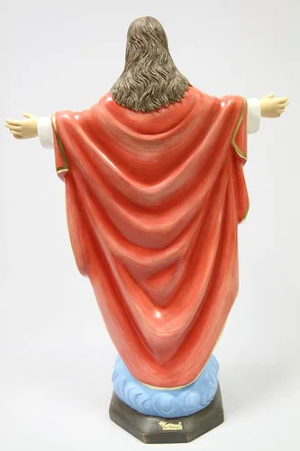 Vista 7 de Figura de escultura de estatua italiana de 24 pulgadas, bendición del corazón sagrado de Jesucristo, hecha en Italia