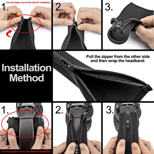 Vista 7 de Funda para diadema compatible con auriculares modelo Pro (negro)