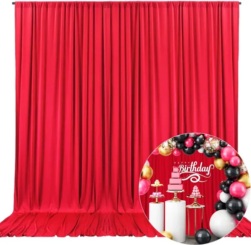 Vista 10 de Cortina de fondo negra de 10 x 7 pies para fiesta, cortinas de fondo para sesión de fotos, cumpleaños, boda, Halloween, Navidad, aniversario
