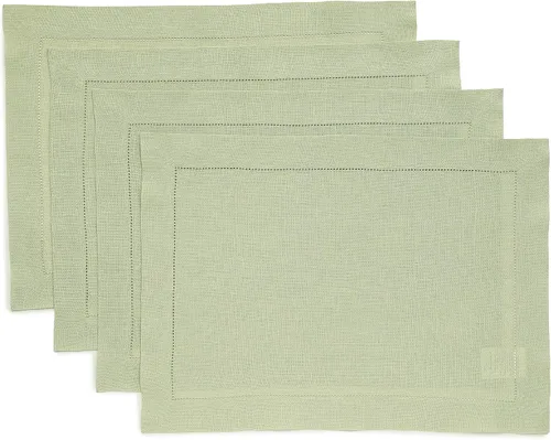 Vista 114 de Solino Home Juego de 4 manteles individuales cuadrados de 14 x 14 pulgadas, lino 100 % puro, de 14 x 14 pulgadas, dobladillo clásico, lavables a