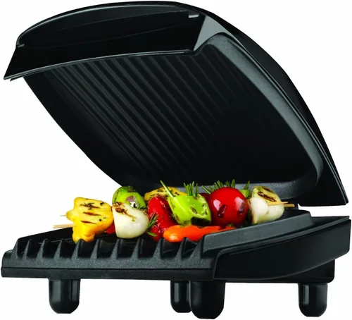 Vista 3 de George Foreman GR20B - Parrilla clásica para 4 porciones, color negro