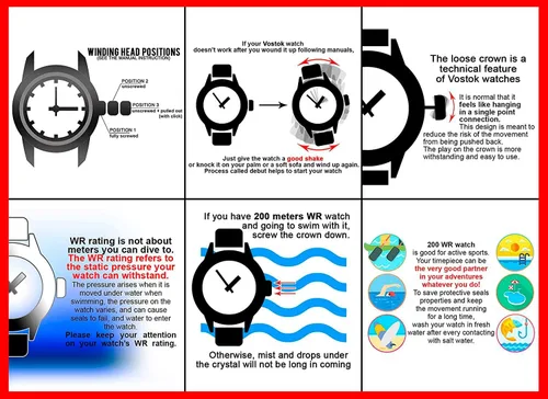 Vista 6 de Vostok Anfibio automático para hombre de cuerda automática Diver Amphibia 710 710919 caso reloj de pulsera