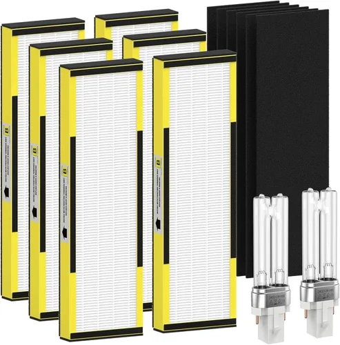 Vista 10 de Filtro B de repuesto HEPA transparente de humo compatible con AC4825 AC4300 AC4800 AC4900 AC4850, 2 filtros HEPA verdaderos y 6 prefiltros de carbón