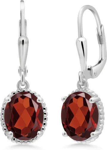Vista 22 de Gem Stone King Aretes colgantes de gota para mujer, plata de ley 925, piedra natal ovalada de 0.354 x 0.276 in, joyería fina, regalos para ella