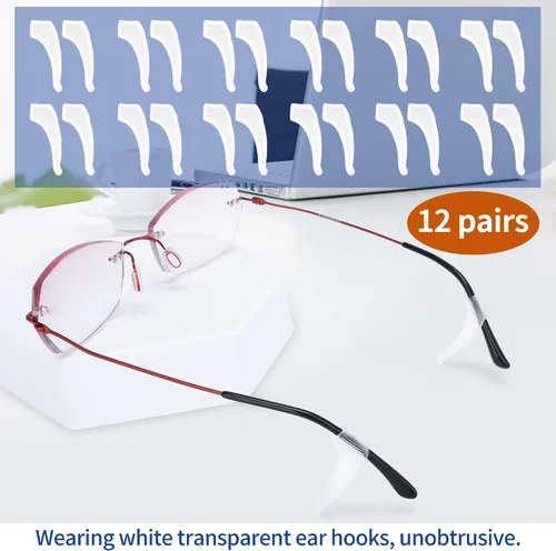 Vista 4 de SooGree Antideslizante para gafas con gancho cómodo de silicona para patillas, retenedor de manga, gafas de sol