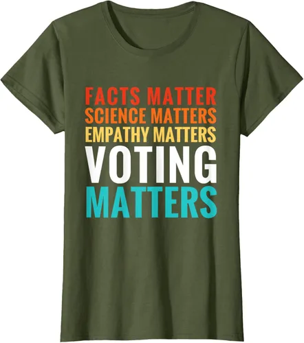Vista 53 de Facts Matter Science Matters Voting Matters - Camiseta demócrata liberal, Negro, S