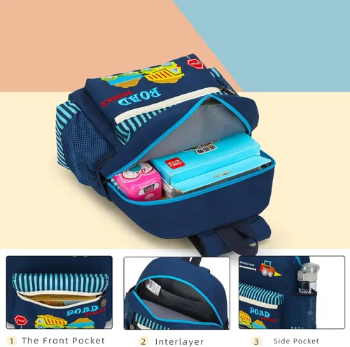 Vista 4 de Mochila para niños pequeños en 3D de Zoo para niños y niñas, Nice Day, talla única