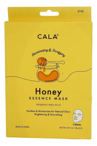 Vista 7 de Cala Mascarillas faciales con esencia de aloe vera (paquete de 5) – Hojas de mascarilla ultrafinas con extractos de plantas + aminoácidos