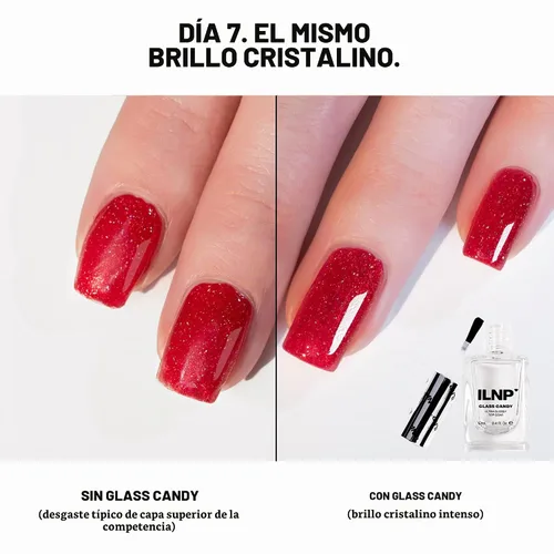 Vista 4 de ILNP Glass Candy - Esmalte de uñas transparente, acabado de vidrio brillante, secado rápido, resistente a las astillas, esmalte regular sin gel,