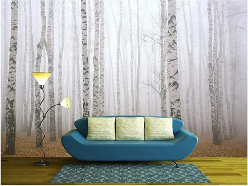 Vista 17 de wall26 Adhesivo mural removible para pared, vista aérea, bosque verde, montaña, lago, naturaleza, desierto, fotografía, realismo, paisaje rústico