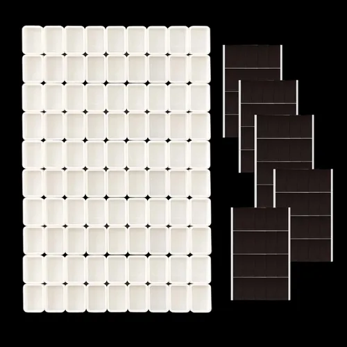Vista 12 de Sartenes de acuarela vacías con rayas magnéticas – 100 piezas de plástico de 0.0 fl oz kits de sartenes para bricolaje acuarelas o acrílicos pintura