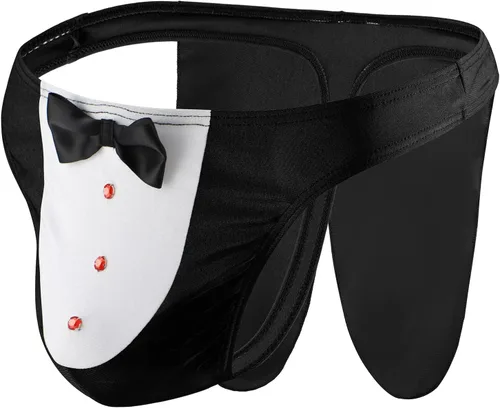 Vista 5 de Ctreela Ropa interior para hombre mayordomo camarero cosplay calzoncillos Maidman G-String Sexo Juego de roles Ropa interior Caballeros Tanga