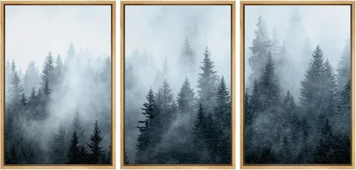 Vista 100 de wall26 Lienzo enmarcado para pared, juego de arte debajo de los tallos de bambú verde, naturaleza, desierto, fotografía, realismo, contemporáneo