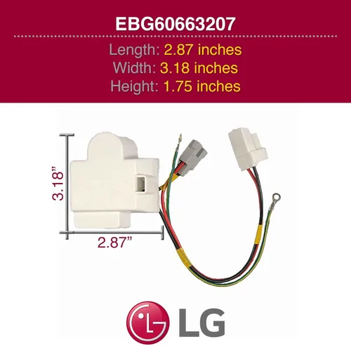Vista 3 de LG EBG60663207 Conjunto de termistor PTC OEM genuino para refrigeradores LG