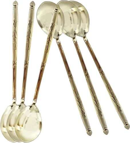 Vista 7 de [6 P] [Hecho en Corea] Cuchara de sopa estilo coreano de 8.5 pulgadas Premium 304 (18/10) Cucharas de postre de acero inoxidable Cuchara de cena