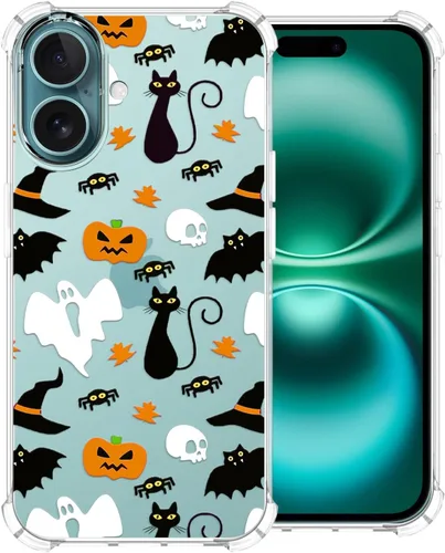 Vista 26 de Funda transparente de Halloween para Google 6a, con patrón de fantasma, funda protectora de TPU suave, delgada, a prueba de golpes, para niños