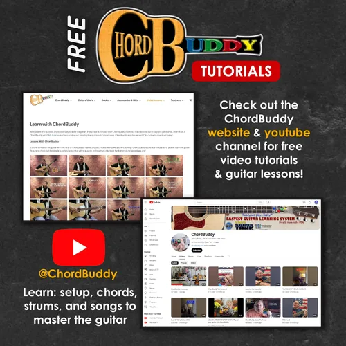 Vista 5 de ChordBuddy “hecho en EE.UU.” - Aprendizaje de guitarra con libro de canciones, plan de lecciones, aplicación y ChordBuddy para diestros
