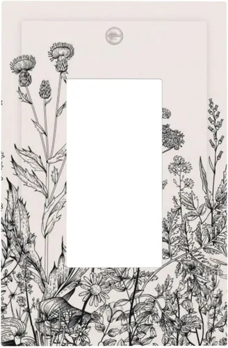 Vista 118 de Taupe Beige Marrón Gris Abstracto Arte 1-Banda Interruptor de Luz Doble de Recepción Placa de Pared Toma Cubiertas Eléctricas Decorativas Modernas