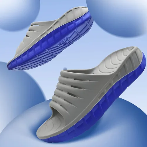 Vista 6 de GPOS Sandalias de recuperación deportiva para hombre, para fascitis plantar, gruesas, acolchadas, ligeras, cómodas, ortopédicas