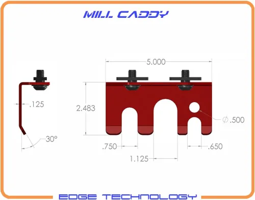Vista 4 de 06-000 Mill Caddy - Organizador de espacio de trabajo compacto para llave de tornillo de banco, martillo y boquilla de aire - Para fresadoras